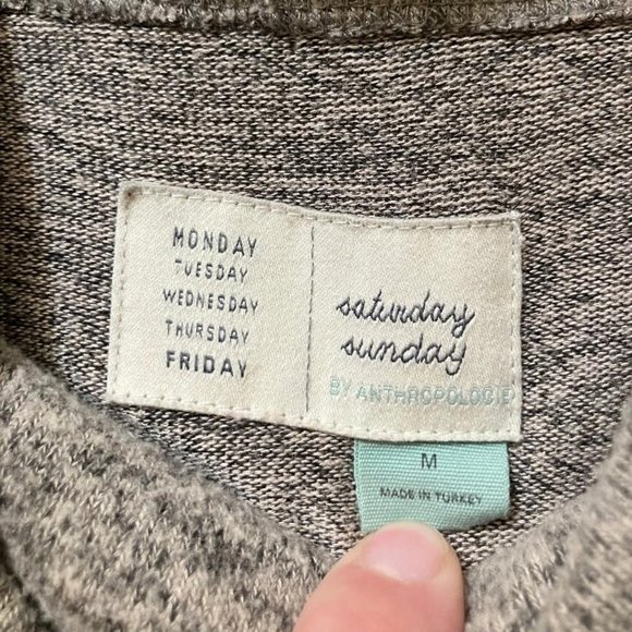 Anthropology Saturday Sunday Marled Gray Cowl Neck Sweater Dress Size Medium - Picture 3 of 5